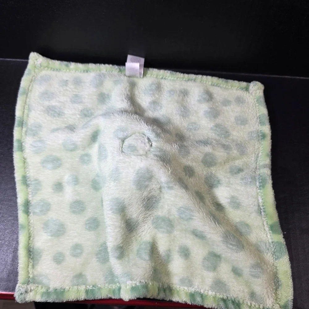 Hudson Baby Green Dinosaur Spotted Polka Dot Lovey Security Blanket 14x14